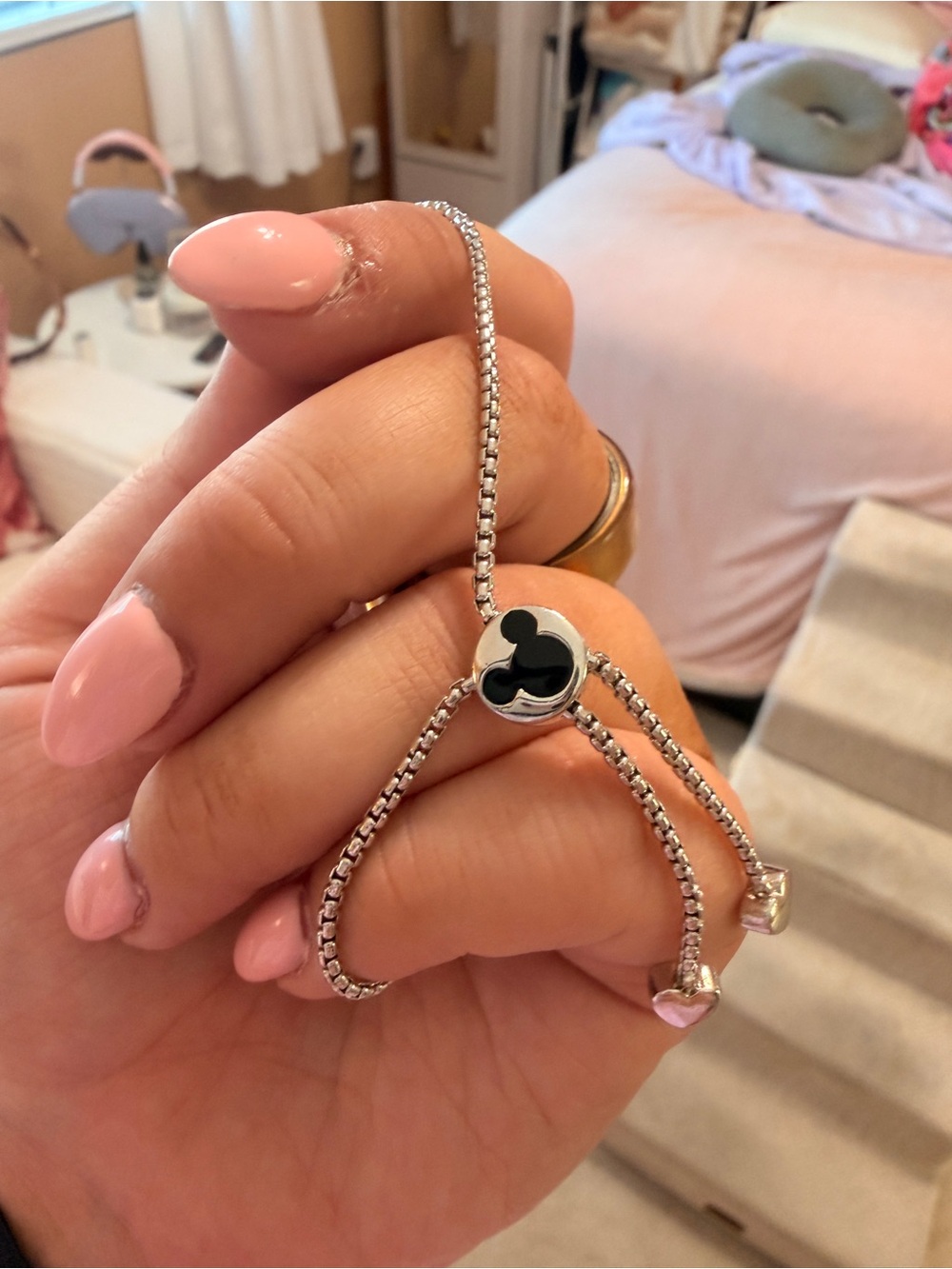 Disney Silver-Tone Bracelet with 'Never Stop Dreaming' Engraving - Picture 2 of 4